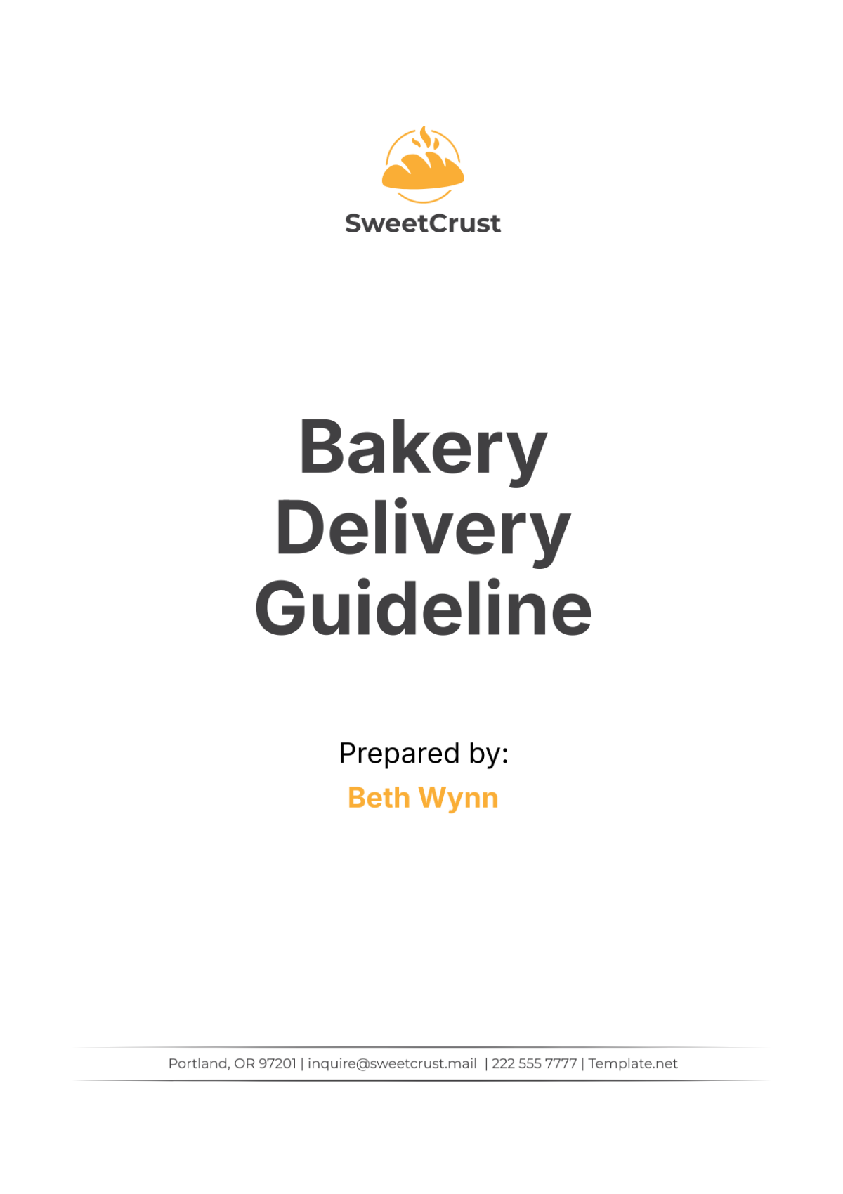 Free Bakery Delivery Guideline Template to Edit Online