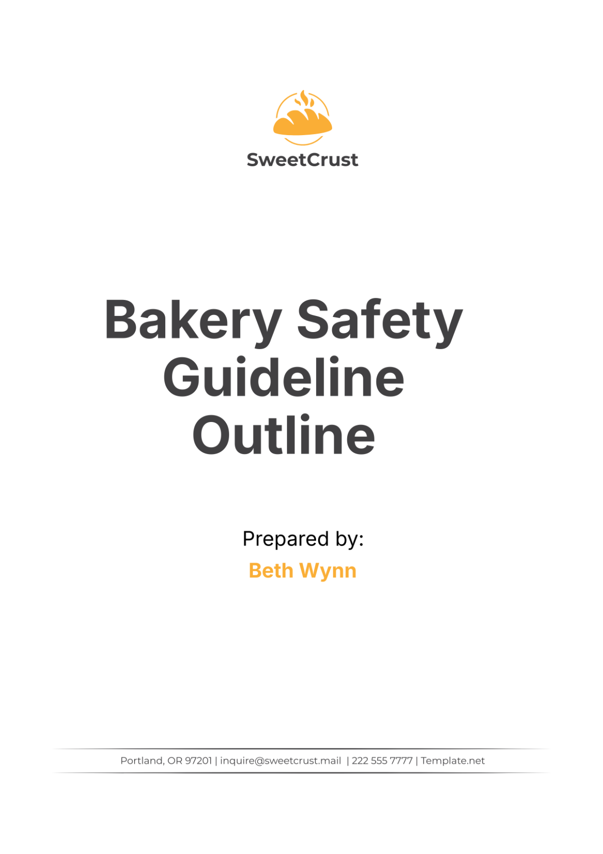 Free Bakery Safety Guideline Outline Template to Edit Online