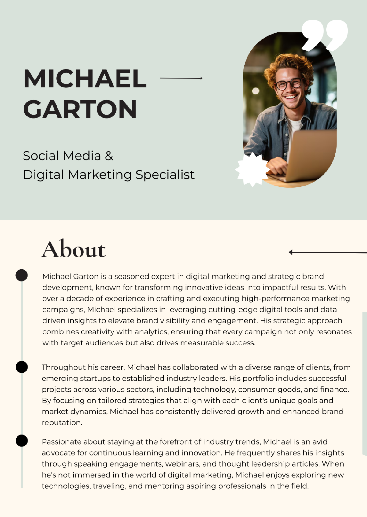 Free Aesthetic Social Media Professional Bio Template