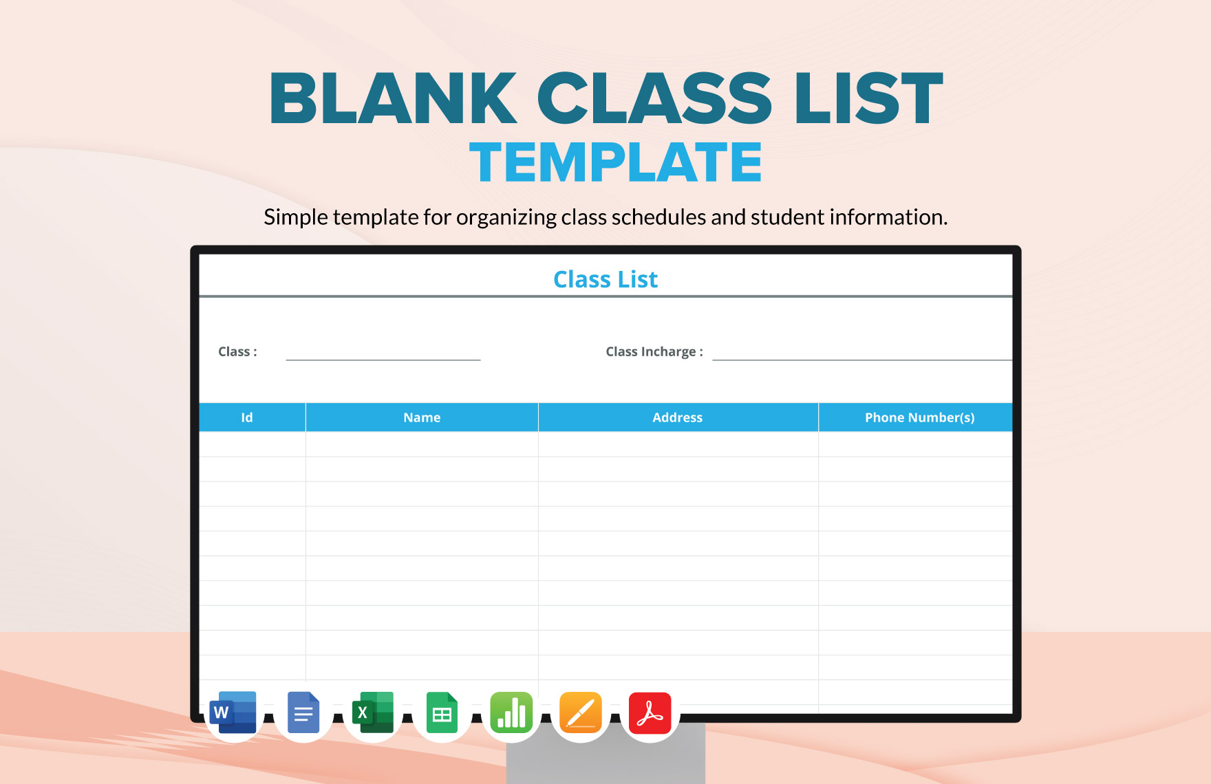 Blank Class List Template in Pages, PDF, Excel, Word, Google Docs, Apple Numbers, Google Sheets - Download | Template.net