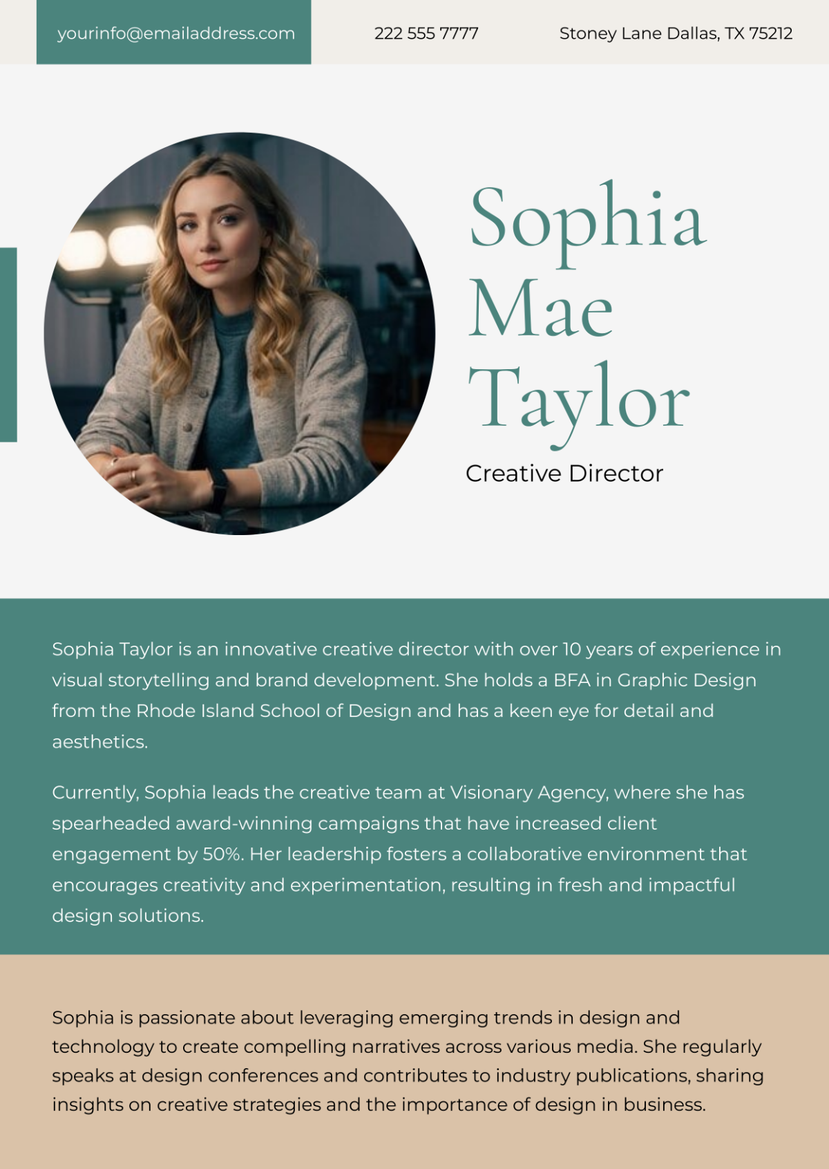 Free Director Professional Bio Template