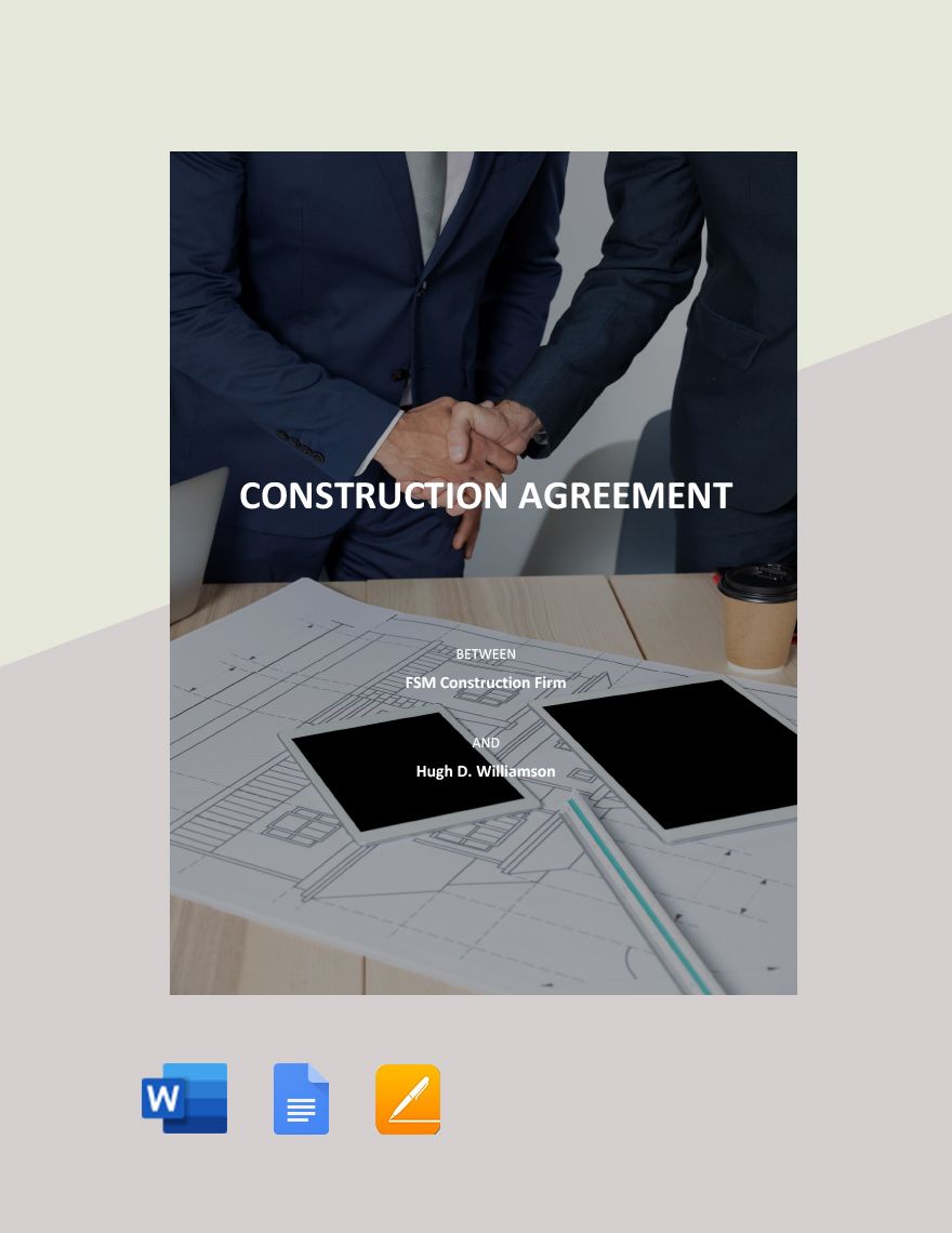 Editable Construction Agreement Template