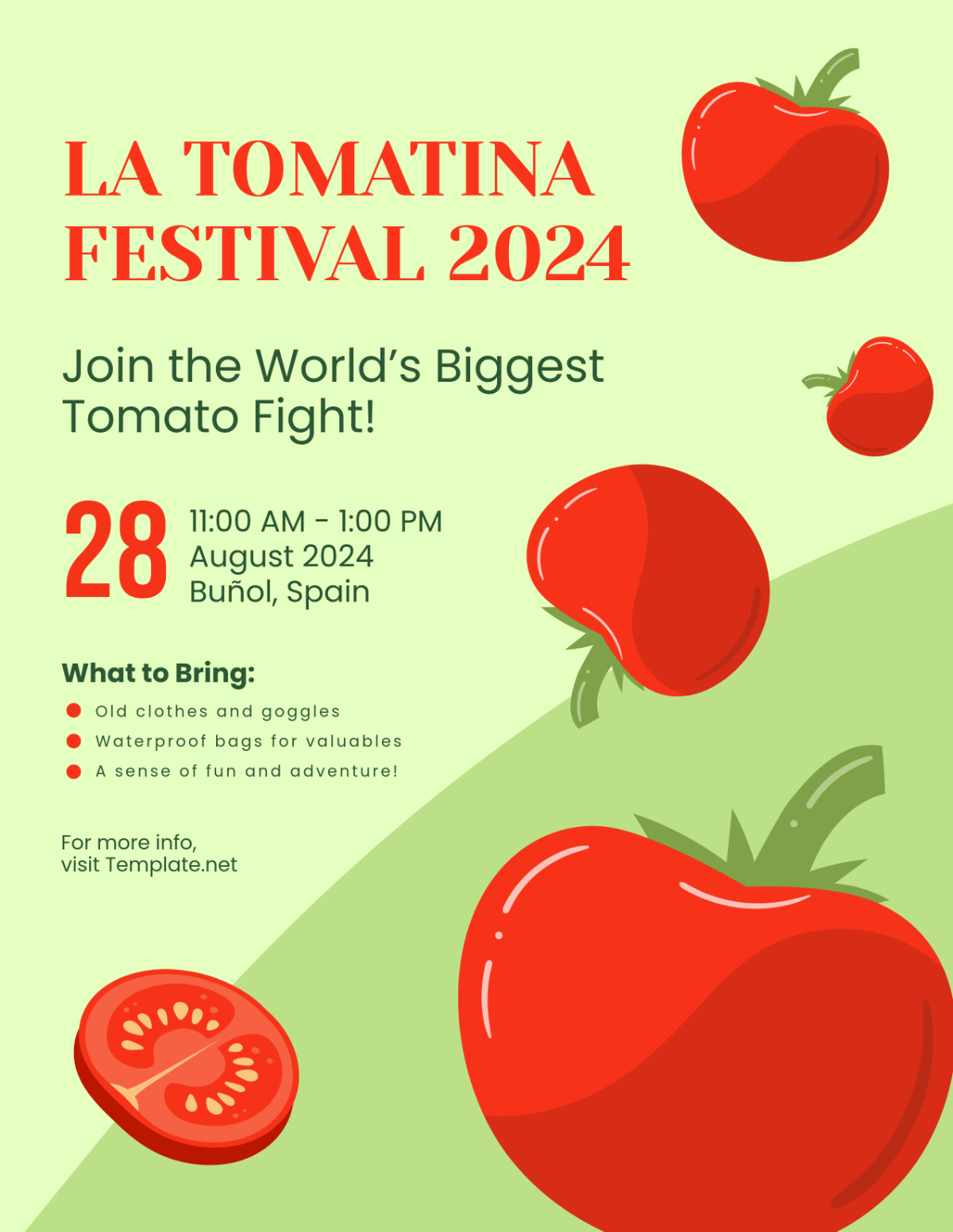 Free La Tomatina Flyer Template