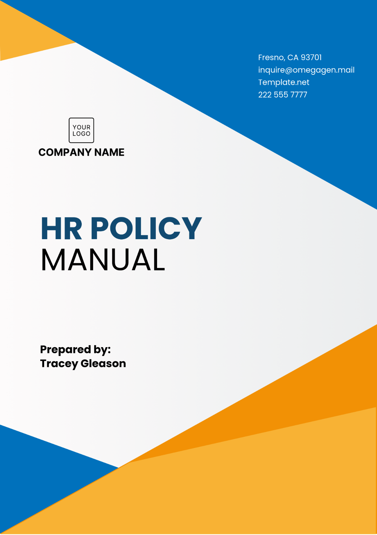 HR Policy Manual Template - Edit Online & Download