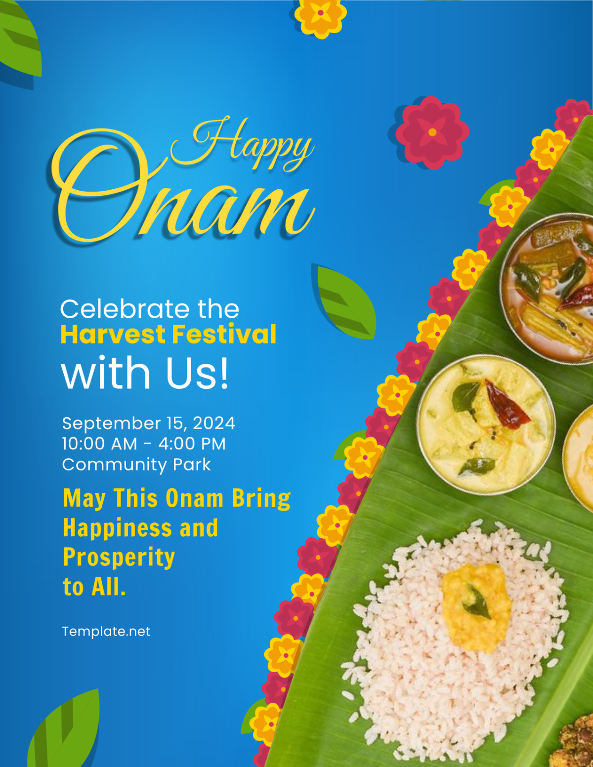 Free Happy Onam Flyer Template