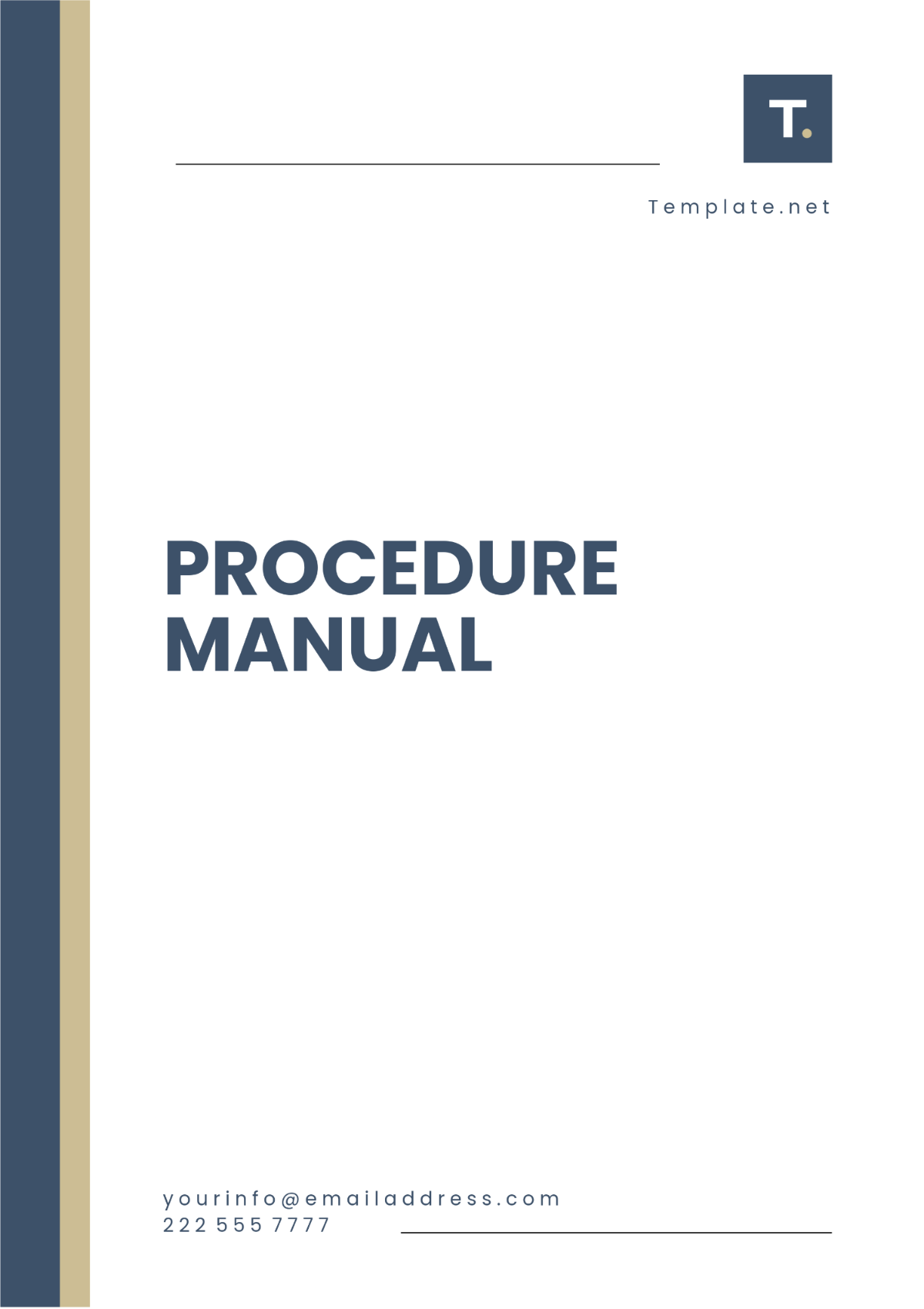 Free Simple Procedure Manual Template to Edit Online