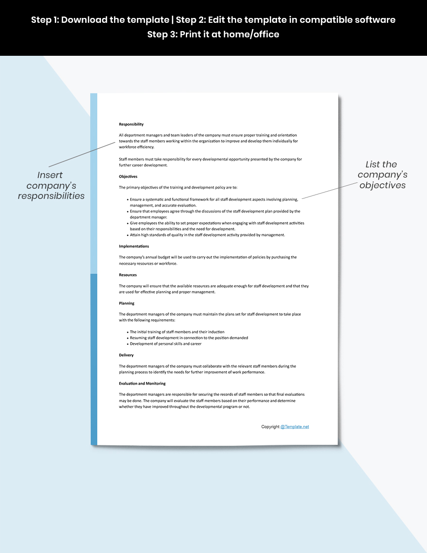 Training and Development Policy Template