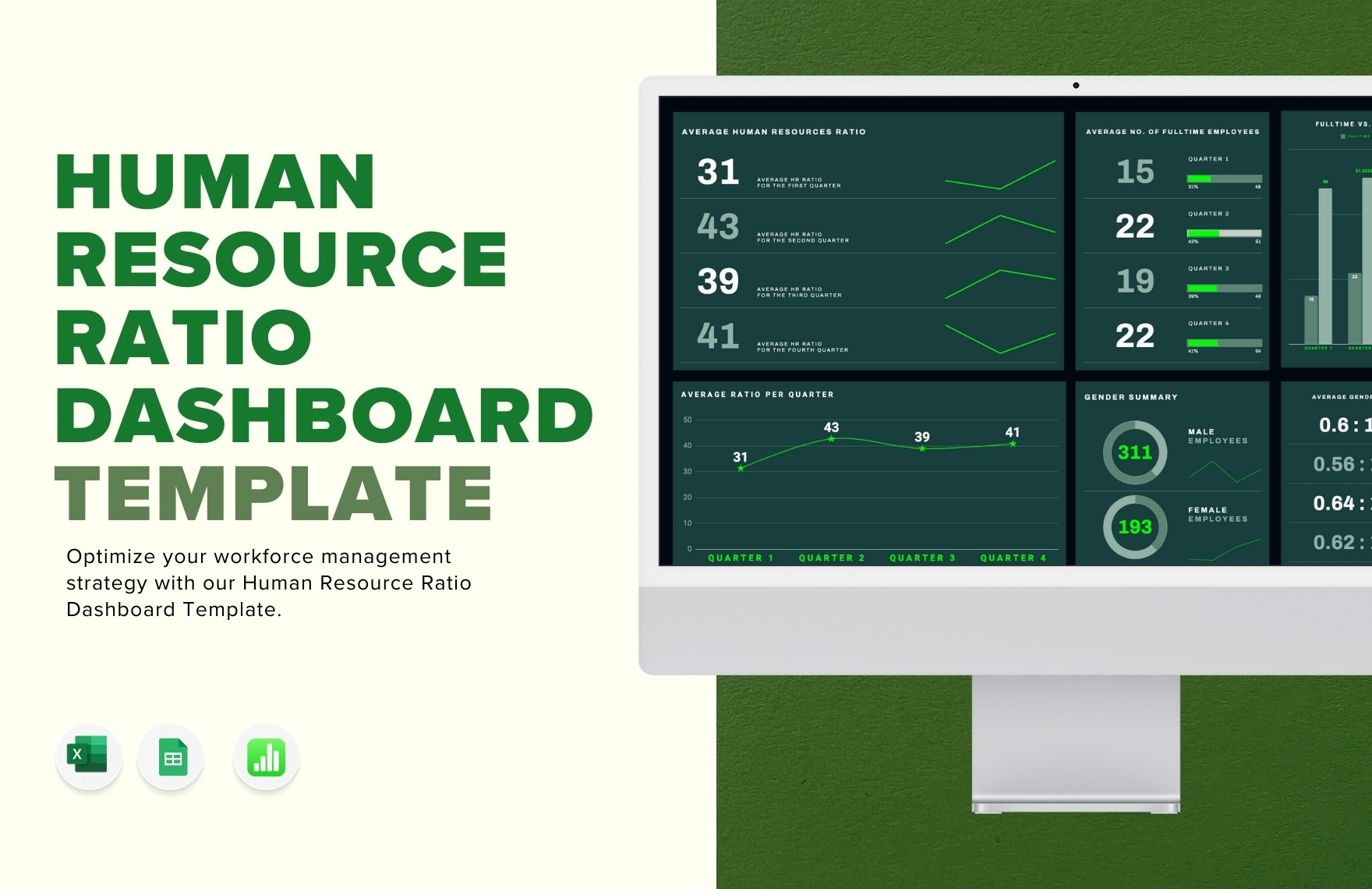 Human Resource Ratio Dashboard Template