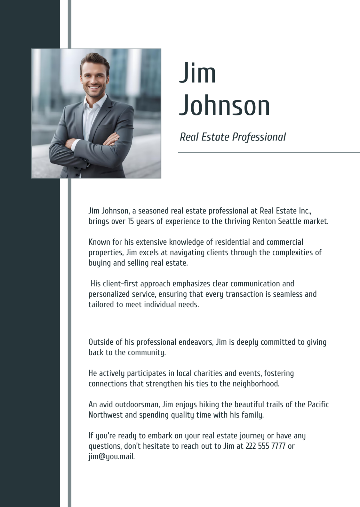 Free Real Estate Professional Bio Template