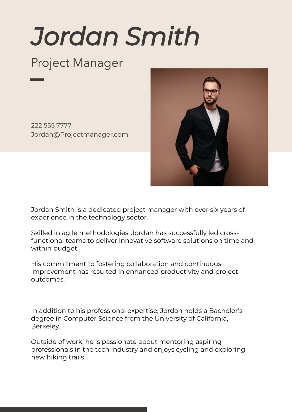 Free Minimalist Professional Bio Background Template