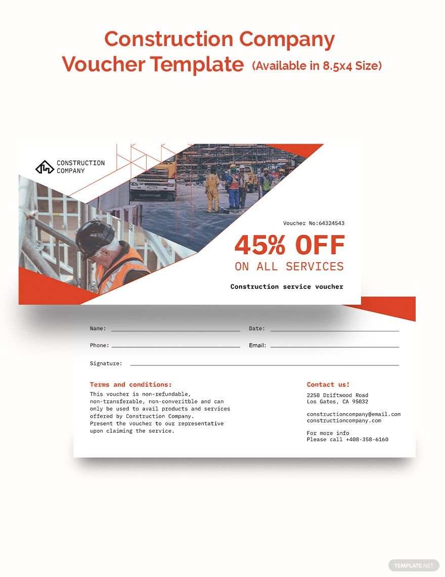 Construction Company Voucher Template