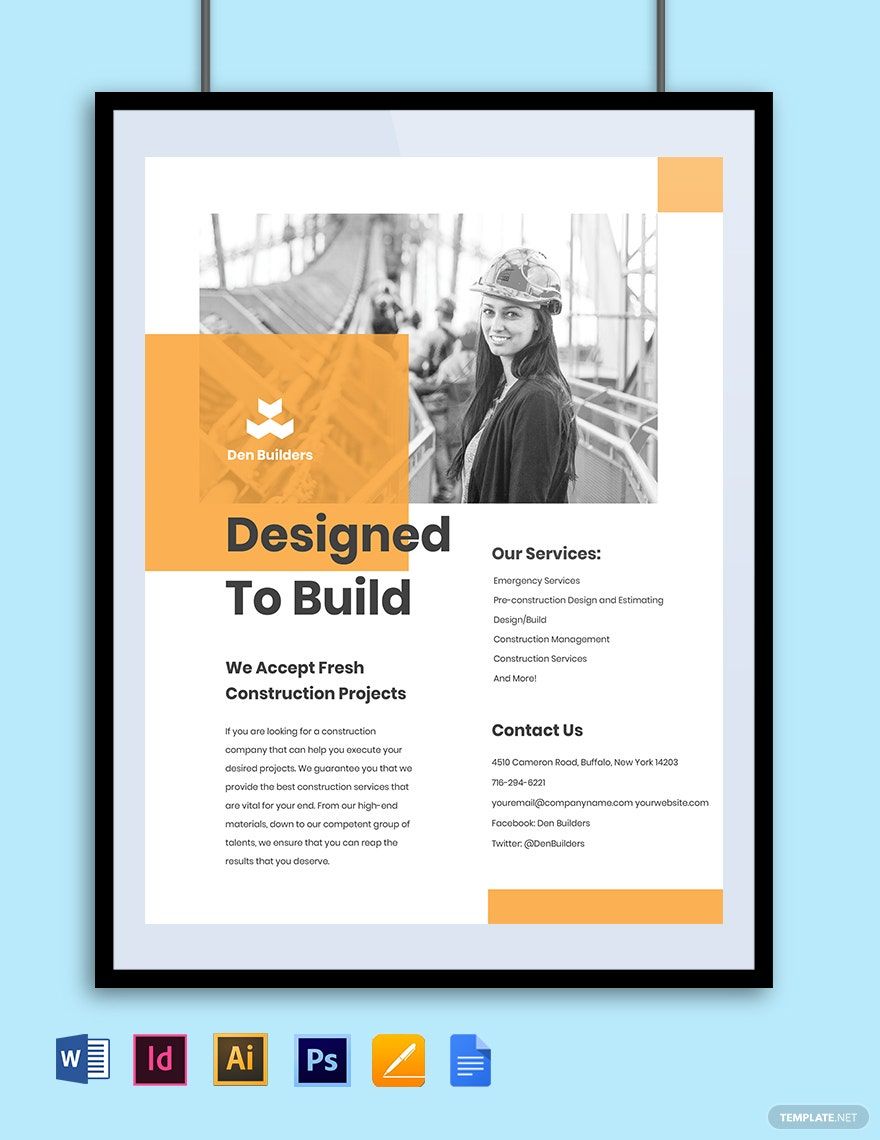 Simple Construction Advertisement Flyer Template