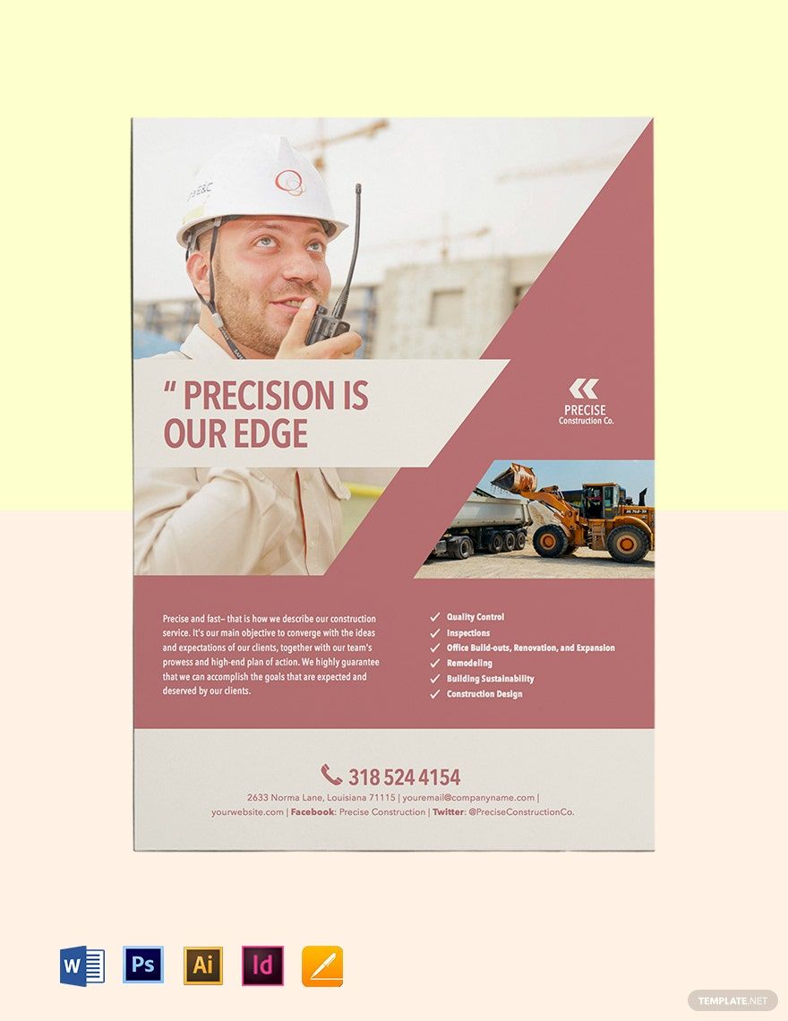 Construction Offered Marketing Flyer Template