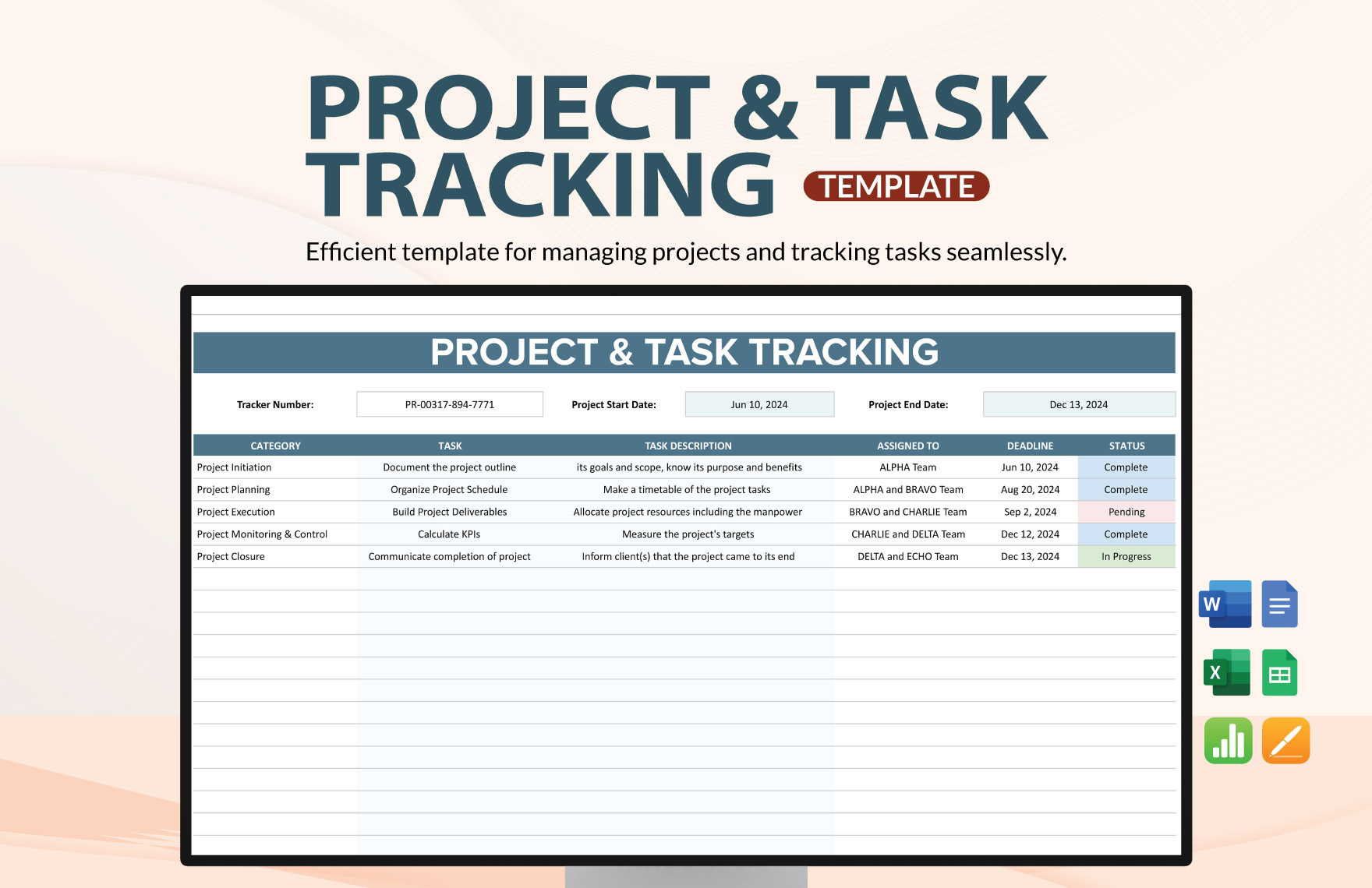 FREE Task Tracker in Excel Templates - Download in Word, Google Docs ...