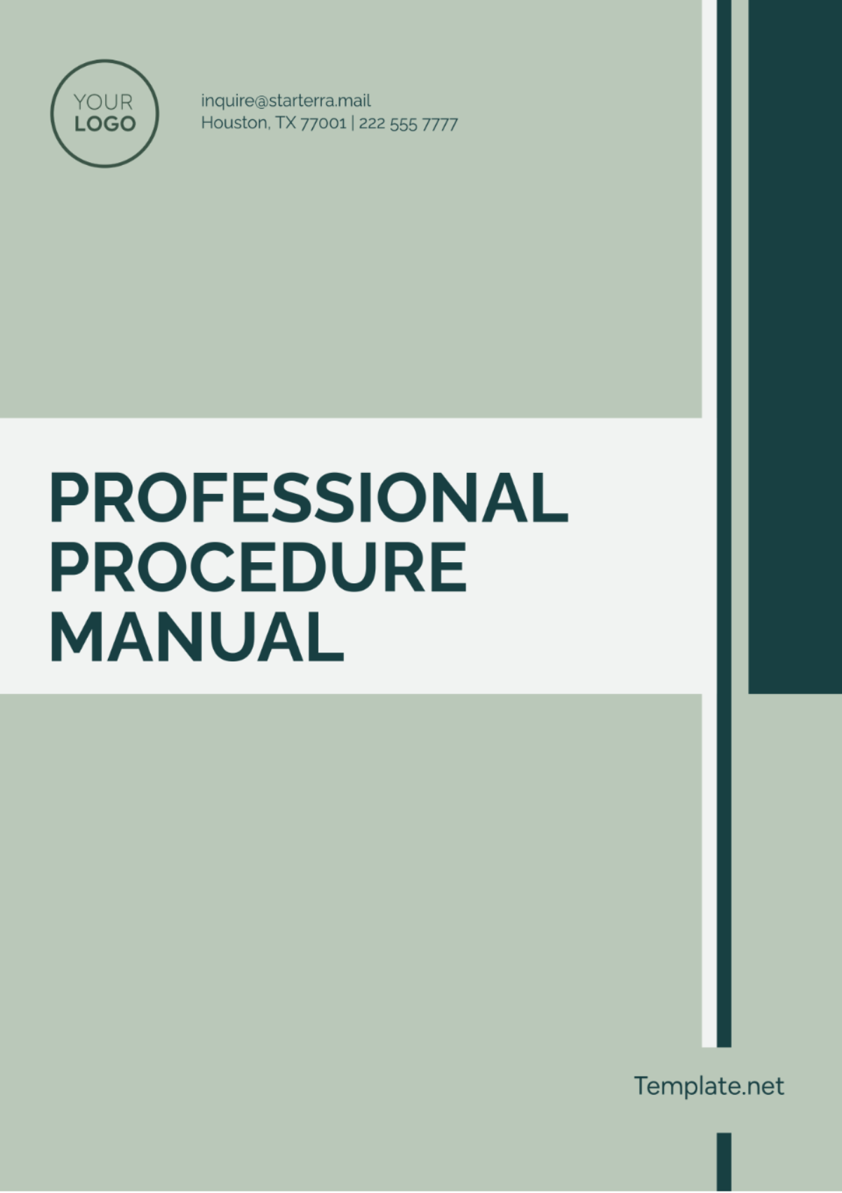 Free Professional Procedure Manual Template to Edit Online