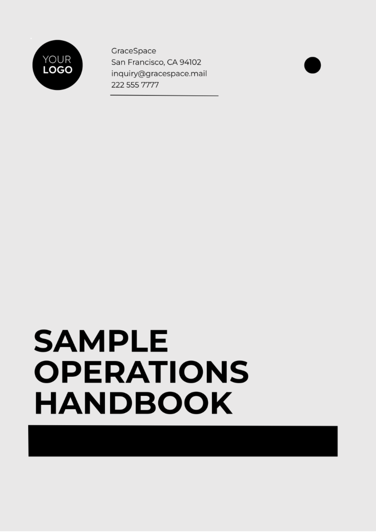 Sample Operations Handbook Template - Edit Online & Download