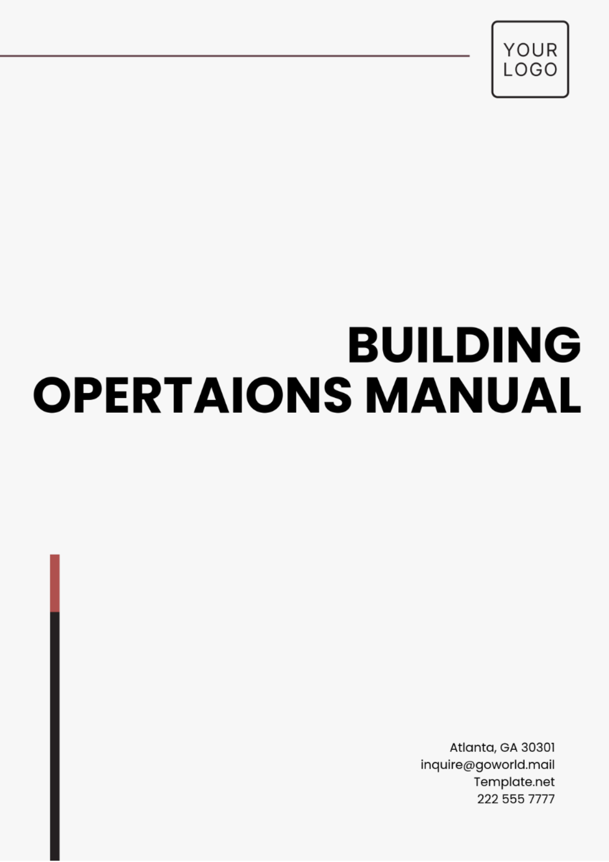 Building Operations Manual Template - Edit Online & Download