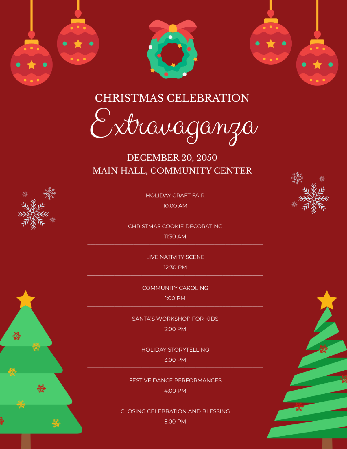 Free Christmas Program Flyer Template