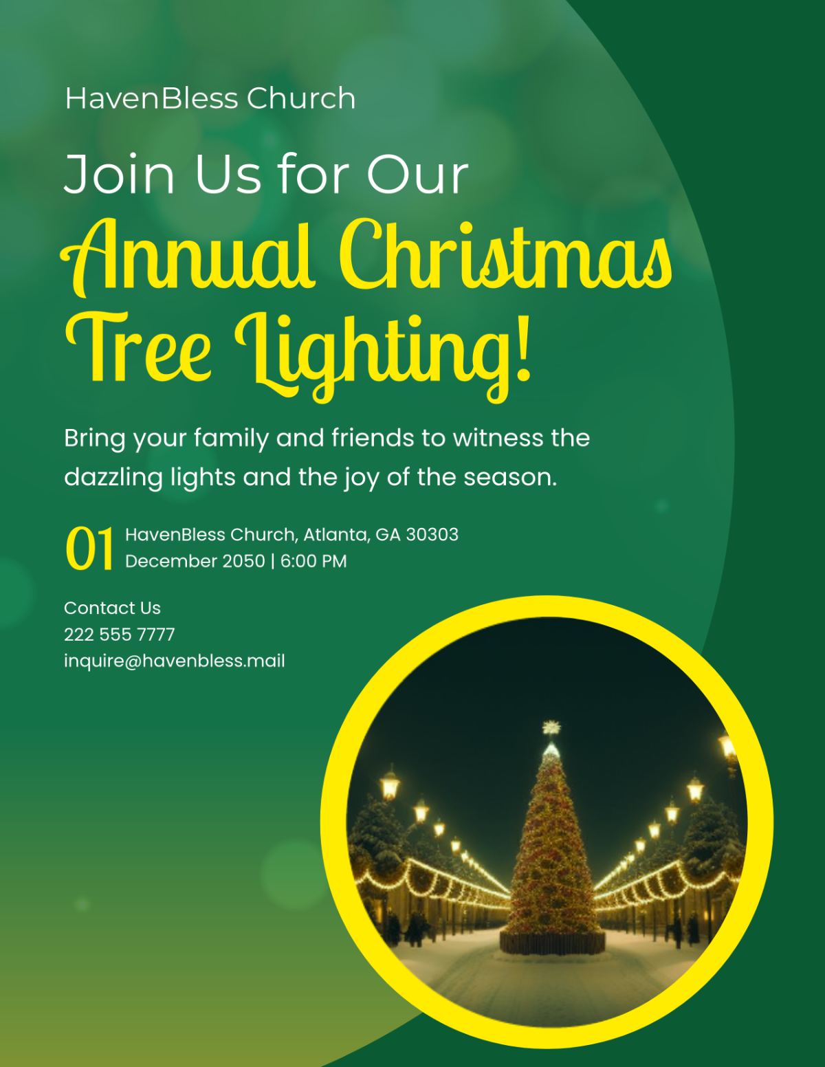 Free Christmas Tree Lighting Flyer Template