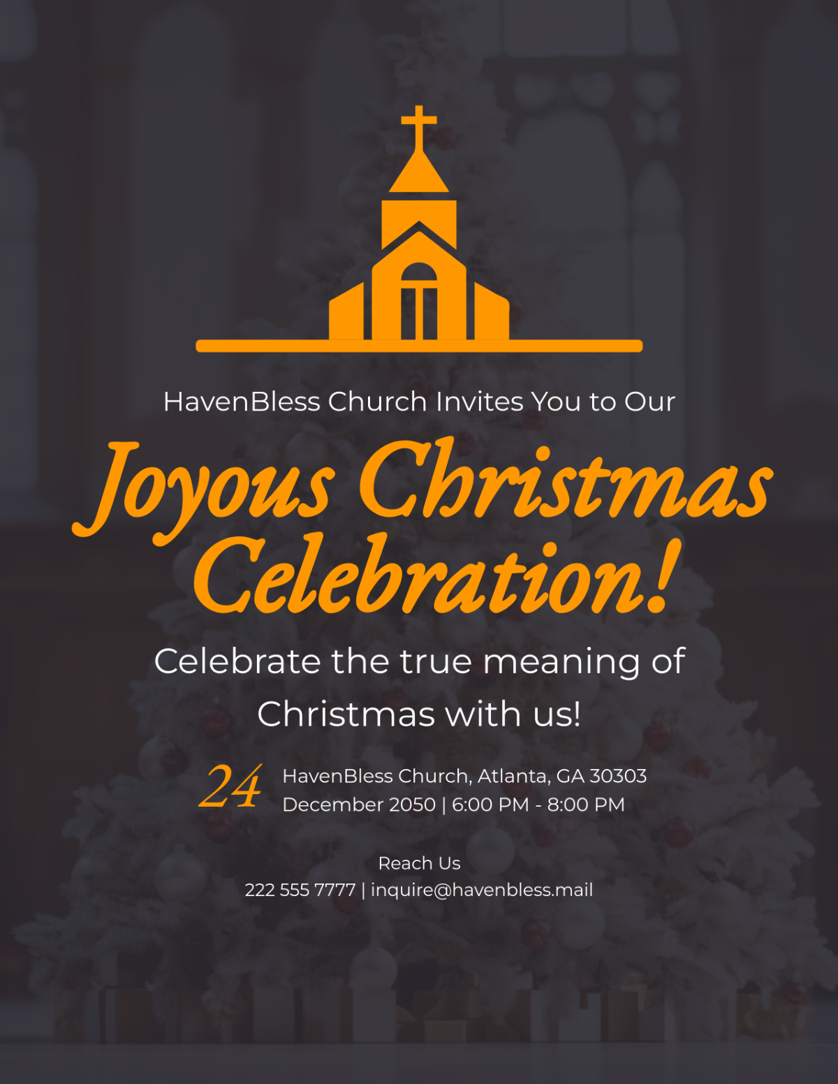 Free Church Christmas Event Flyer Template