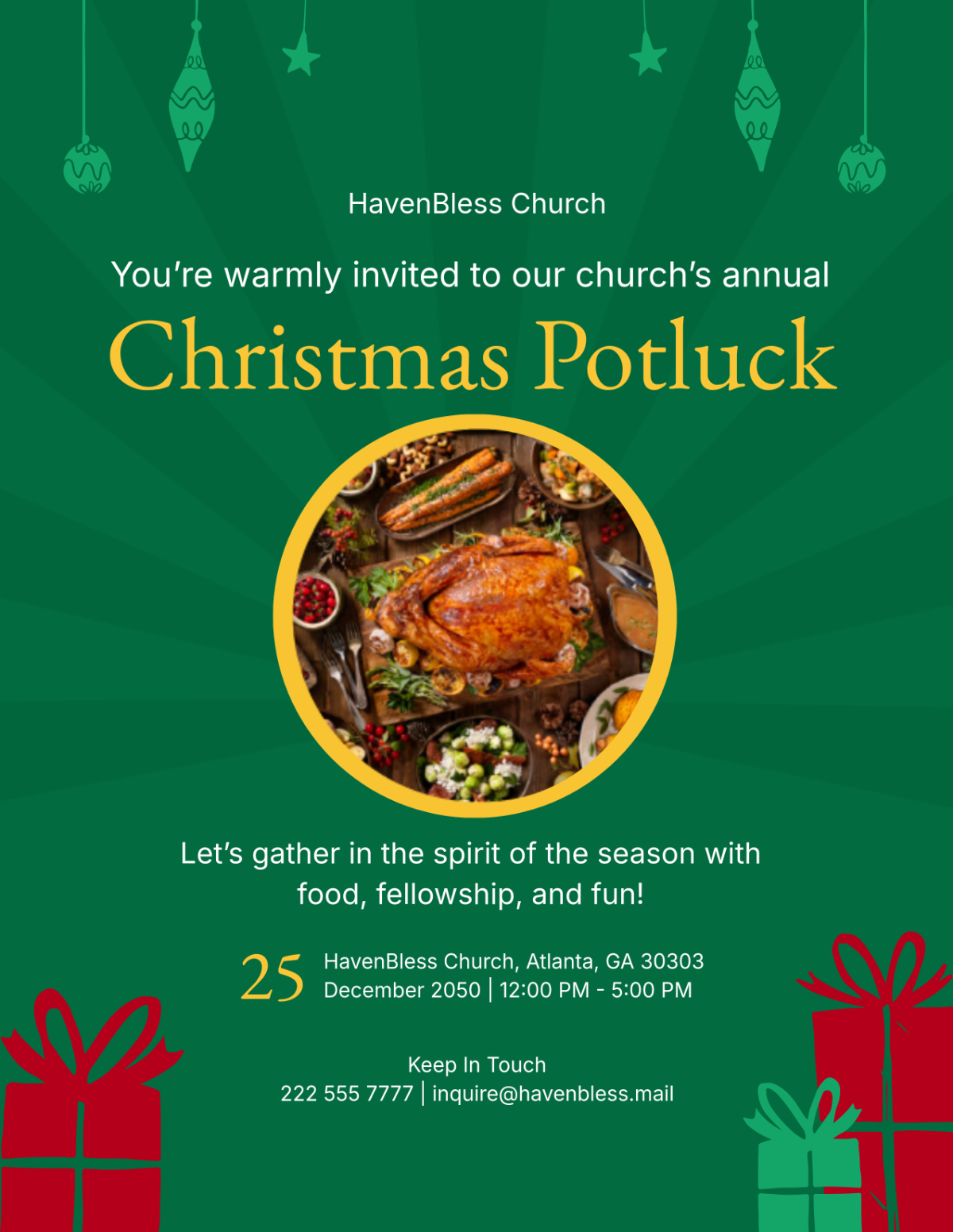 Free Christmas Potluck Flyer Template