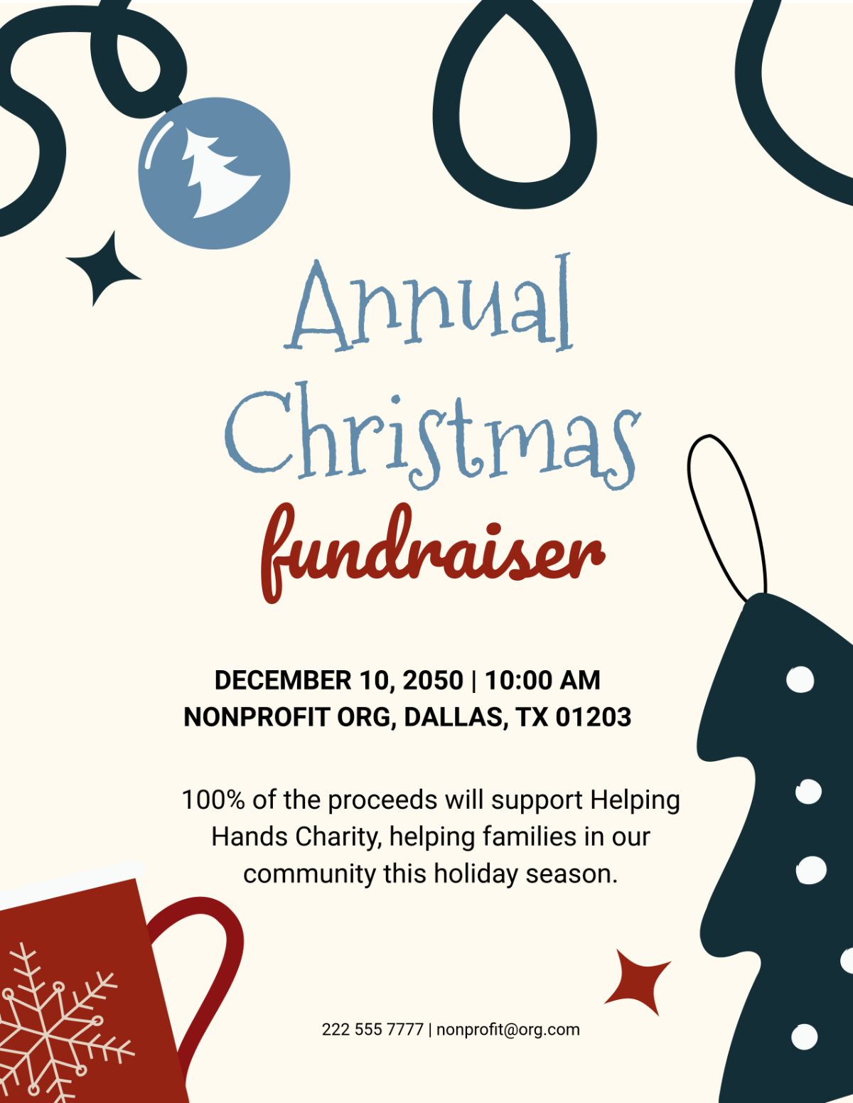 Free Christmas Fundraiser Flyer Template