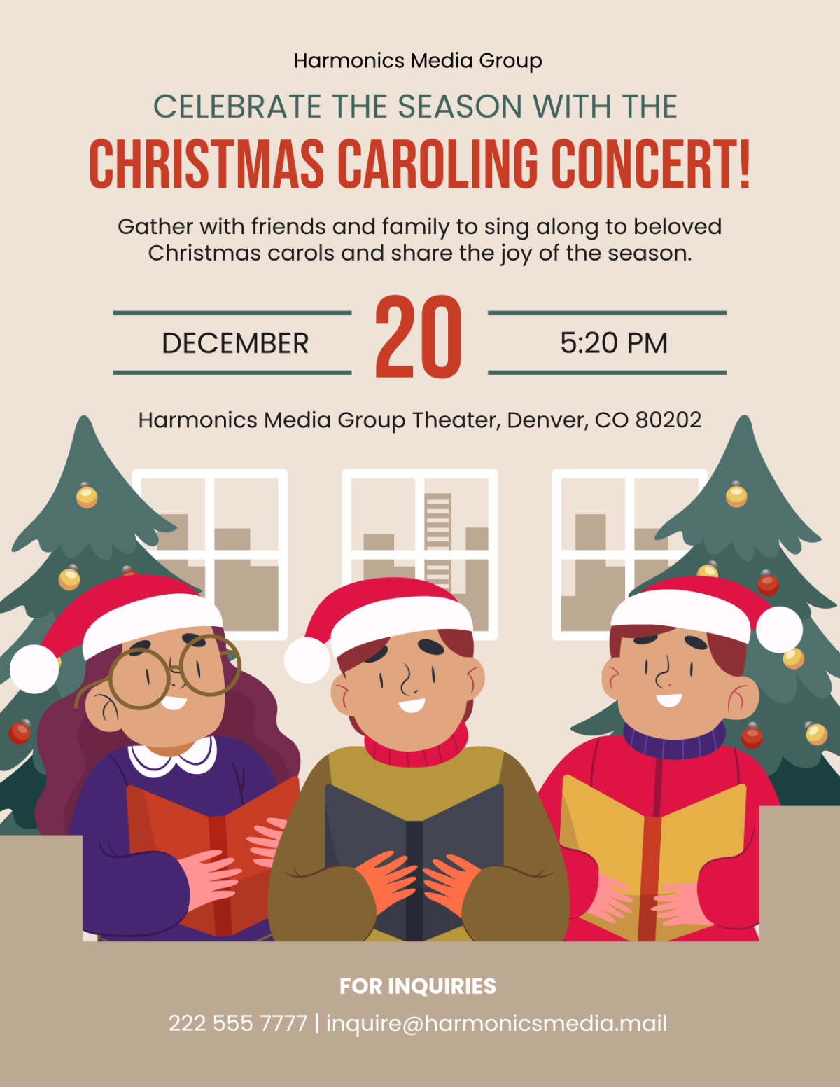 Free Christmas Caroling Flyer Design Template