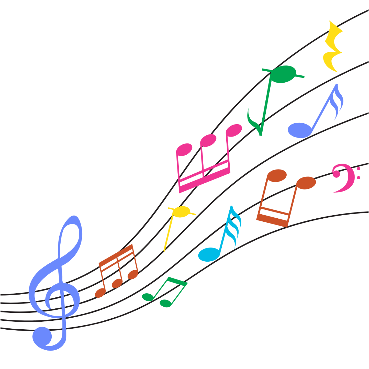 Free Colorful Music Clipart Template