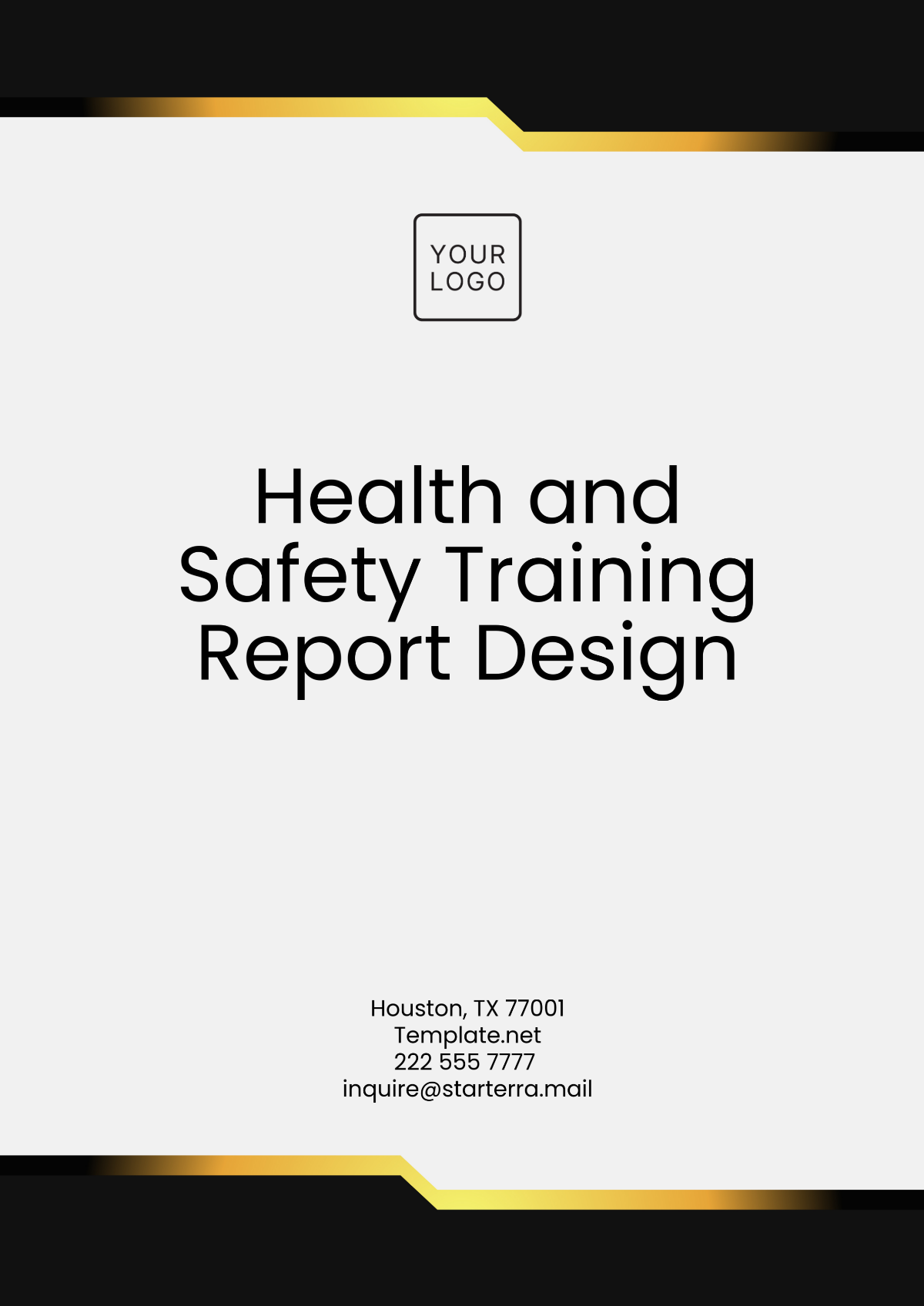 Free Health and Safety Training Report Design Template