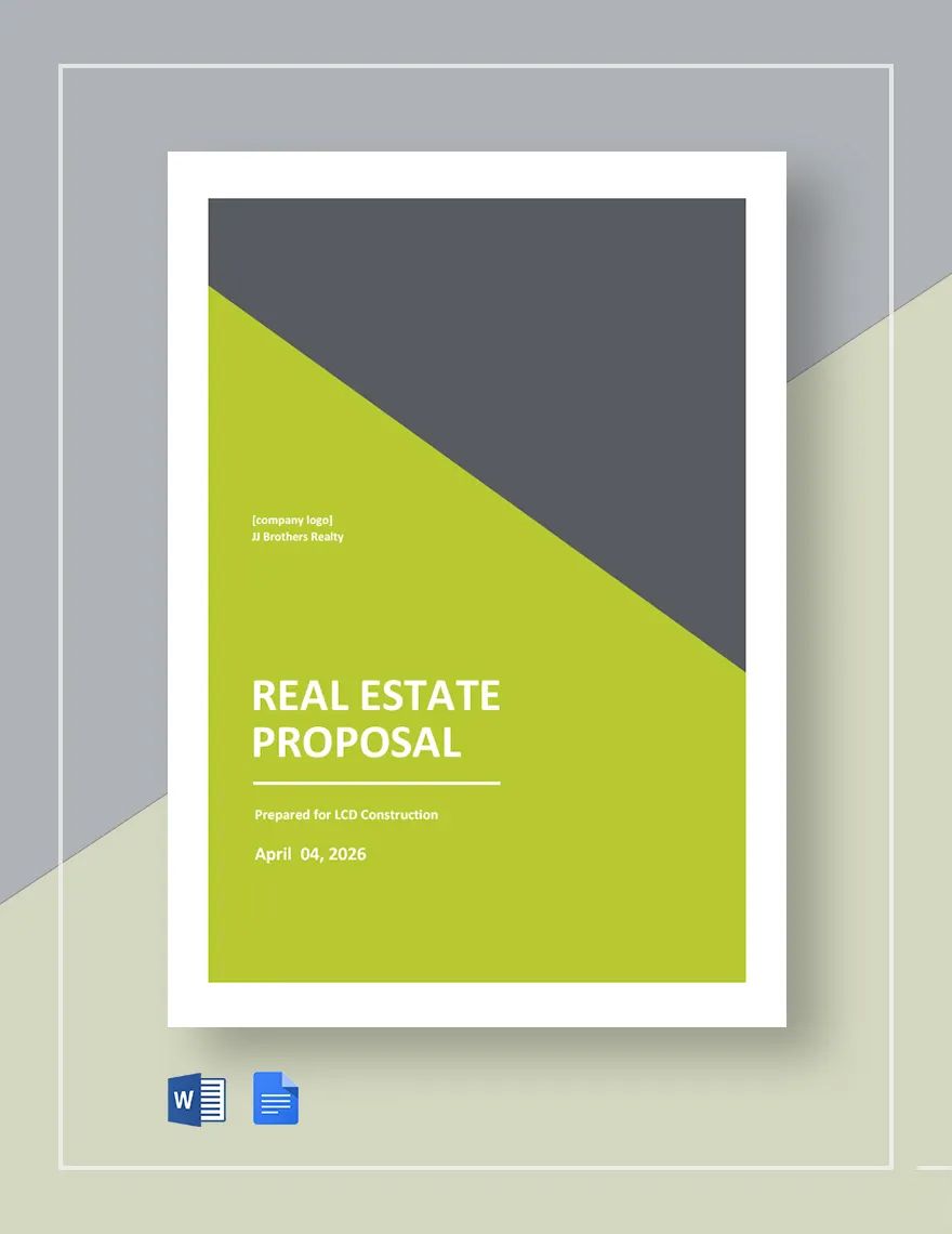 One Page Real Estate Proposal Template