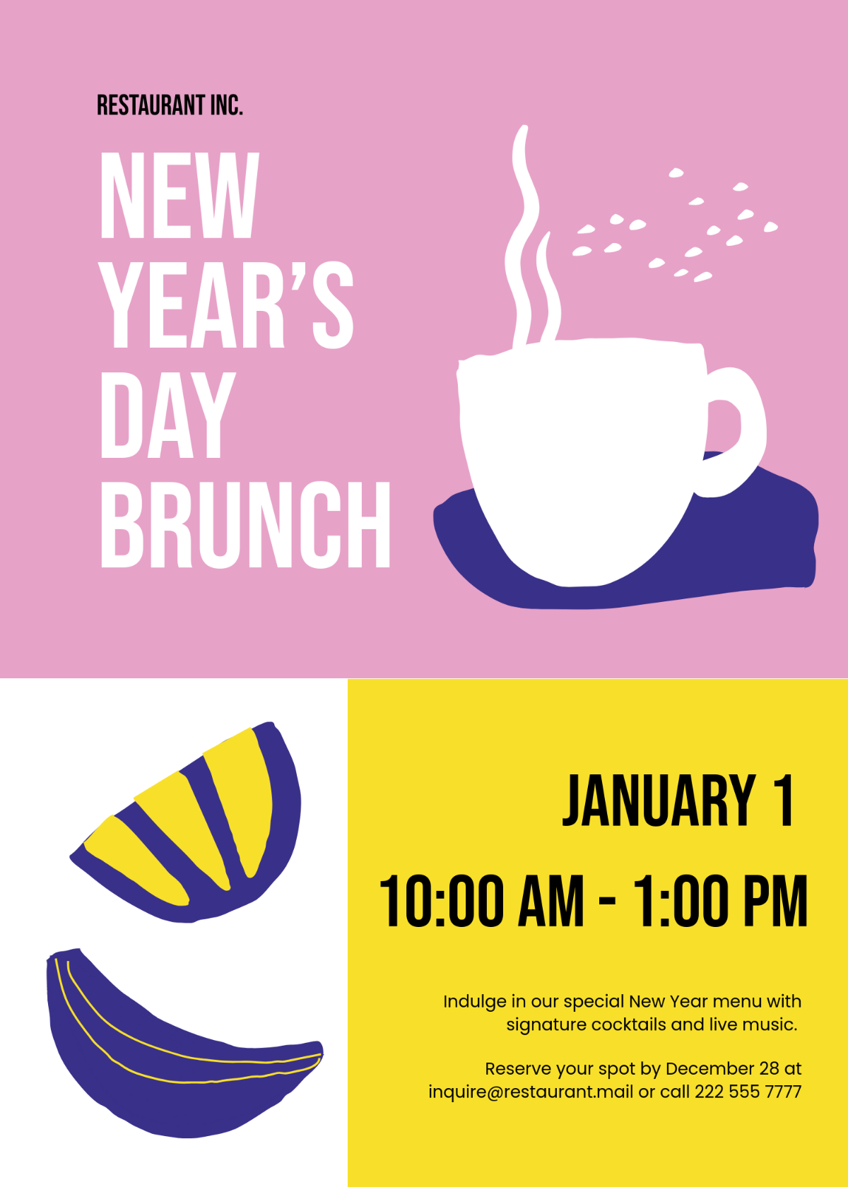 Free New Year’s Day Invitation for Brunch Template