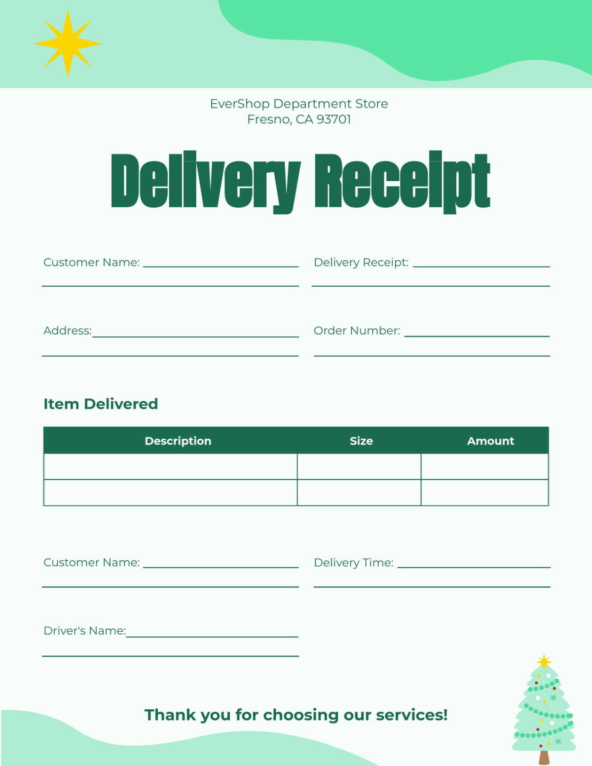 Free Christmas Tree Delivery Template