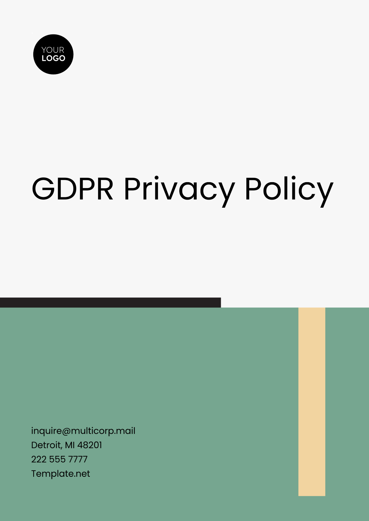 Free GDPR Privacy Policy Design Template