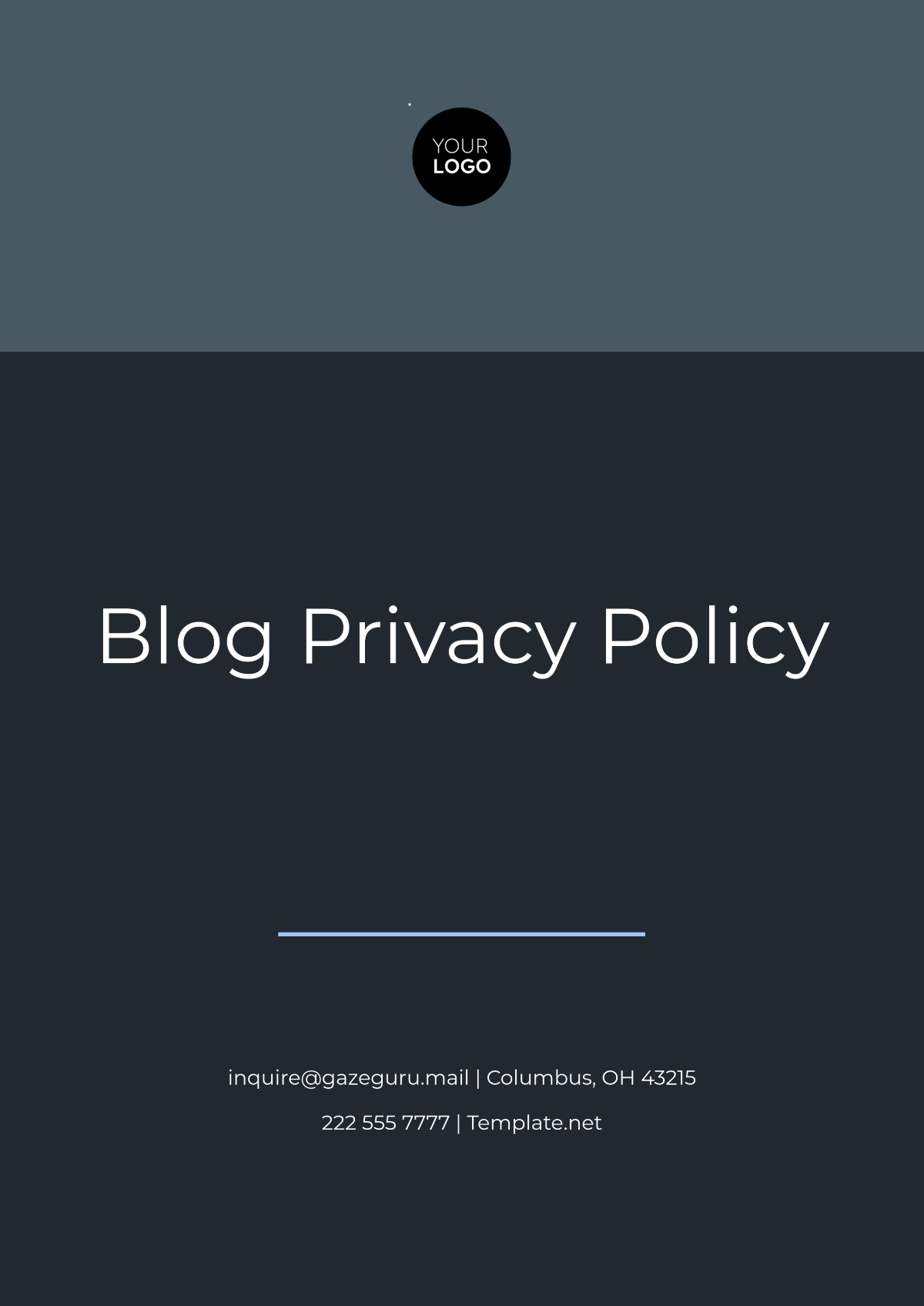 Free Blog Privacy Policy Template