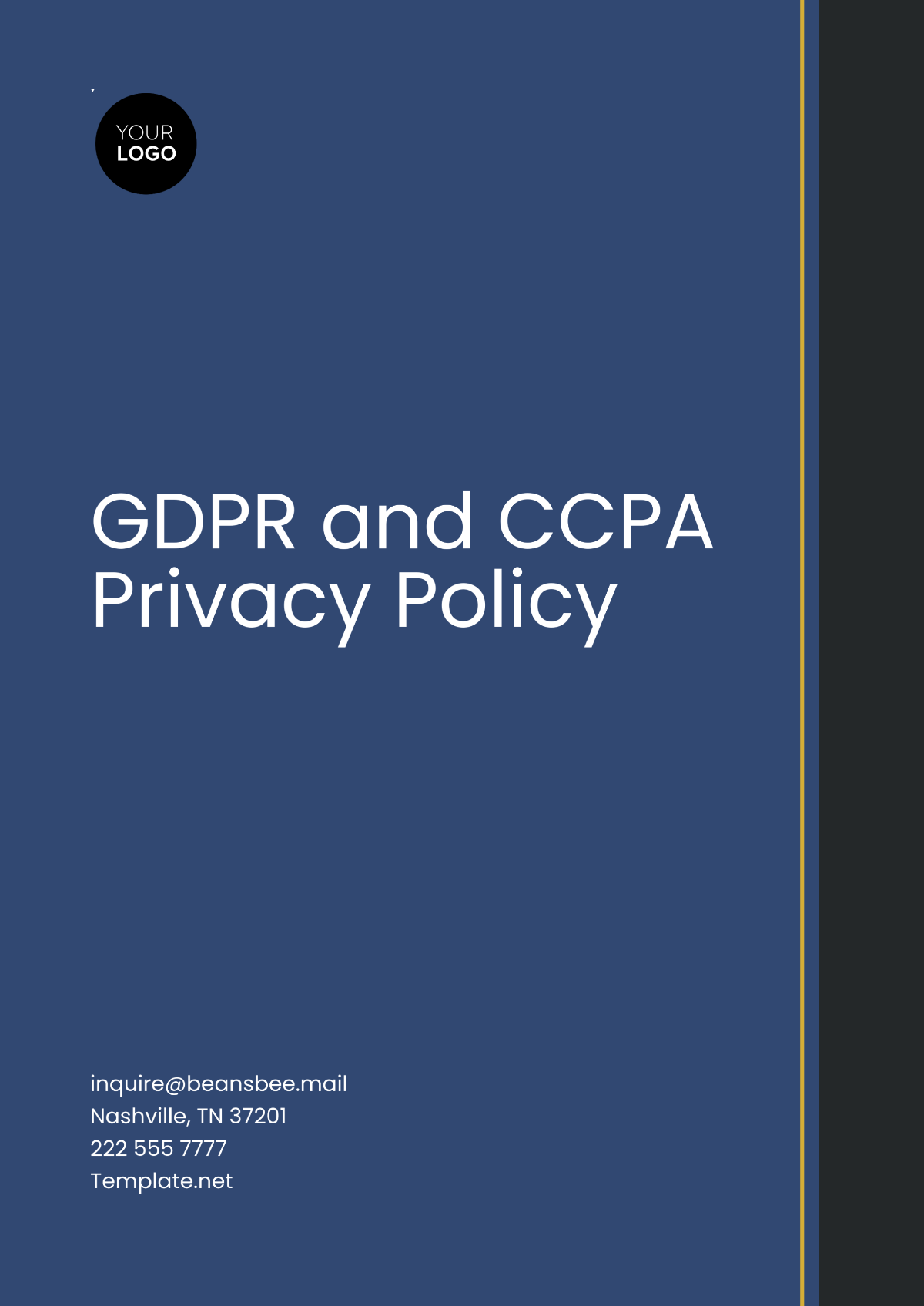 Free GDPR and CCPA Privacy Policy Template