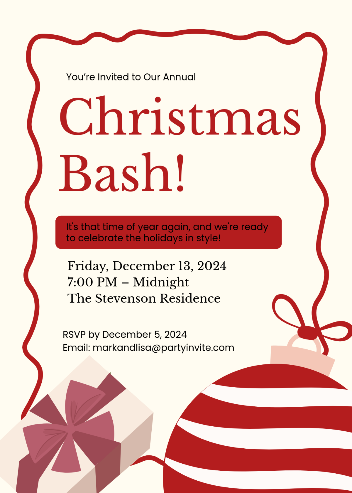 Christmas Party Invite Template