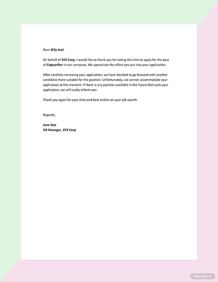 Job Rejection Letter