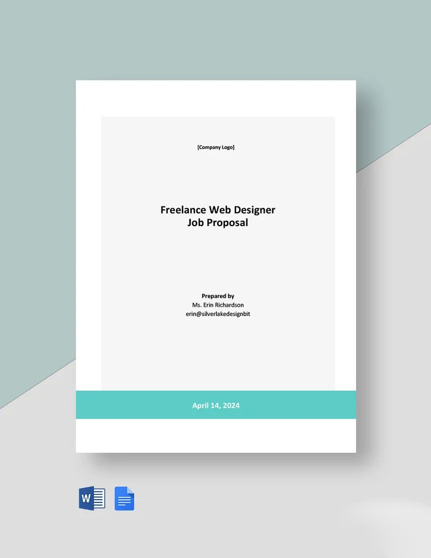 One Page Freelance Web Designer Proposal Template