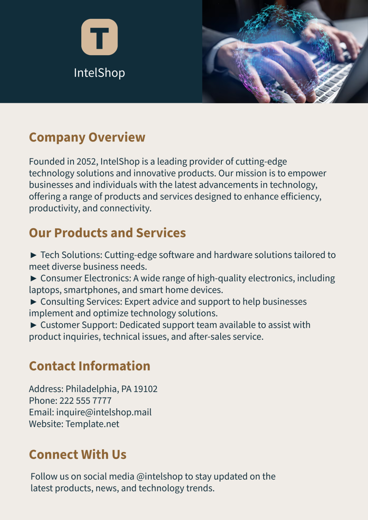 One-page Company Profile Template