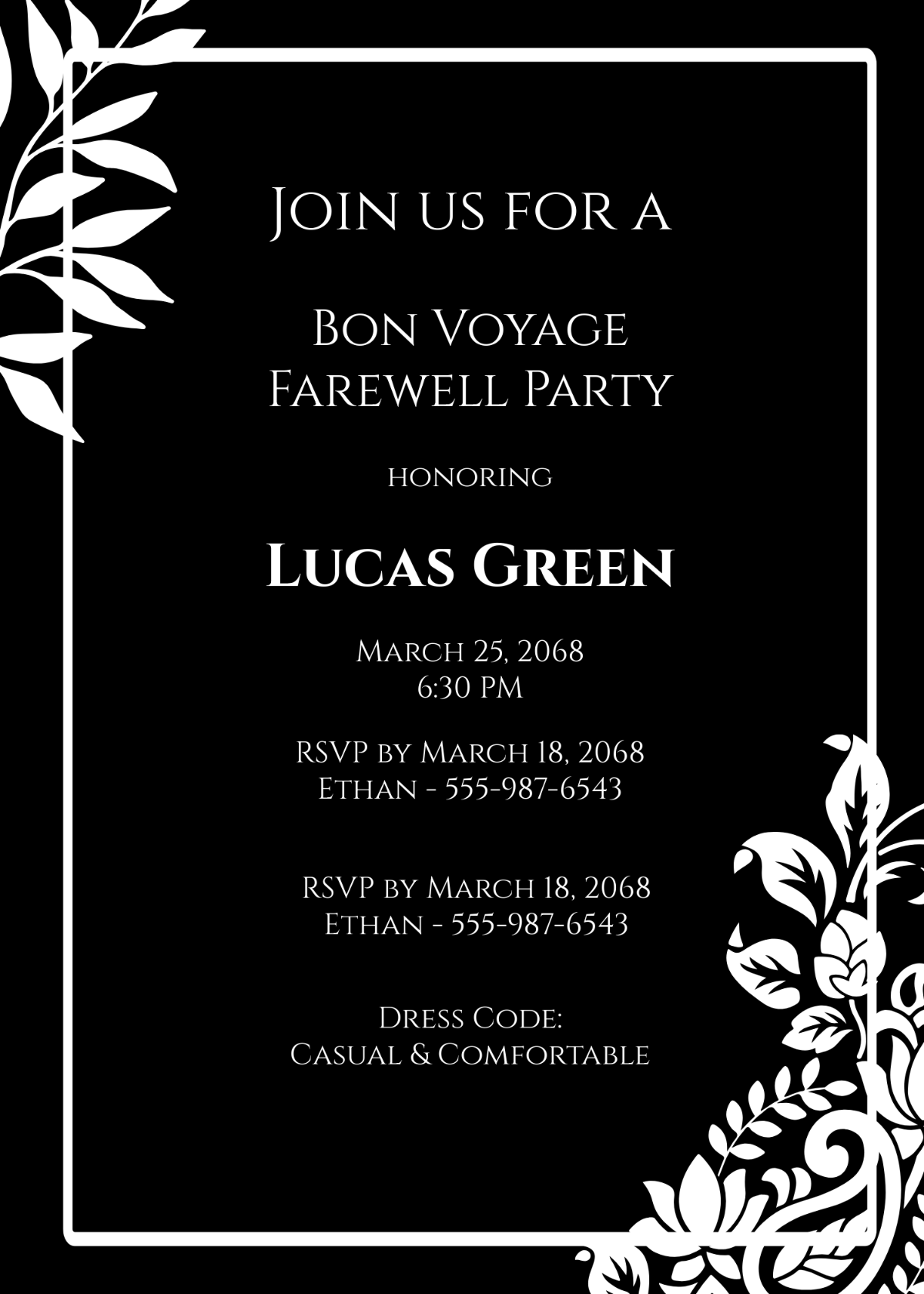 Bon Voyage Farewell Party Invitation Template