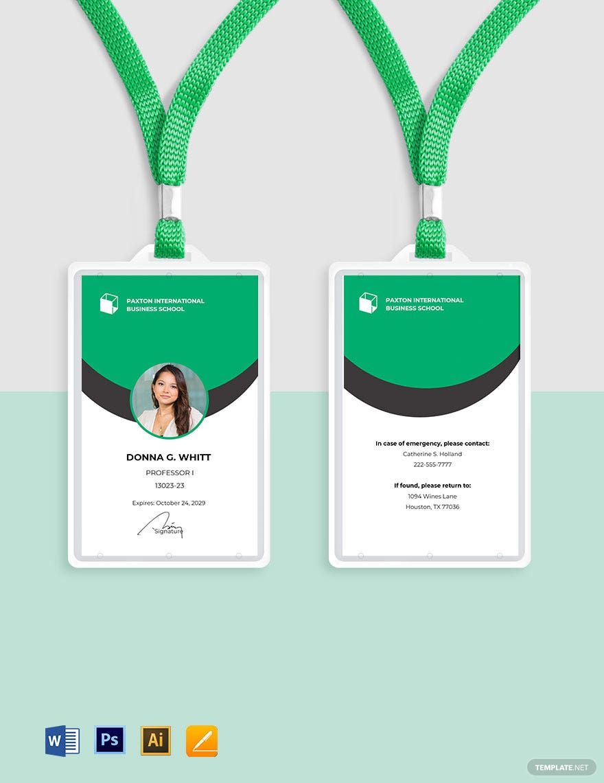 Business School ID Card Template