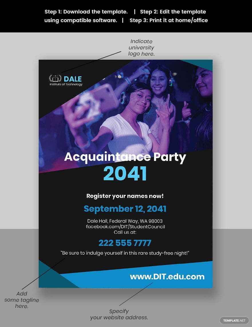 University Party Flyer Template