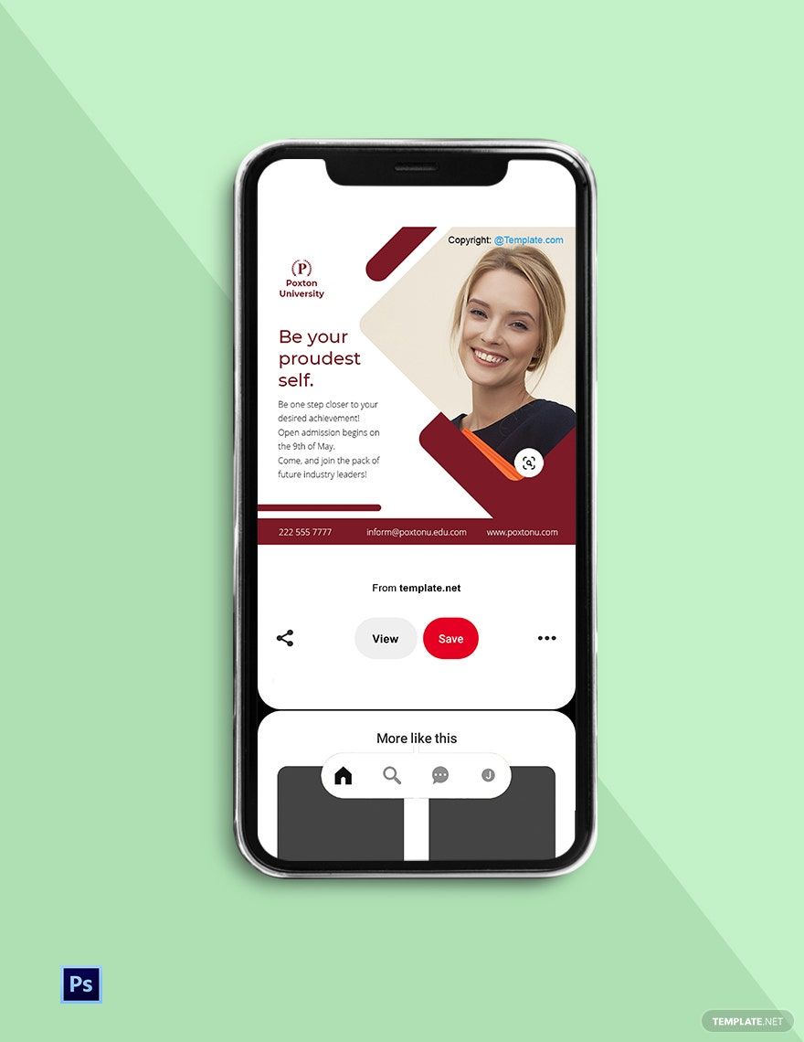Creative University Pinterest Pin Template