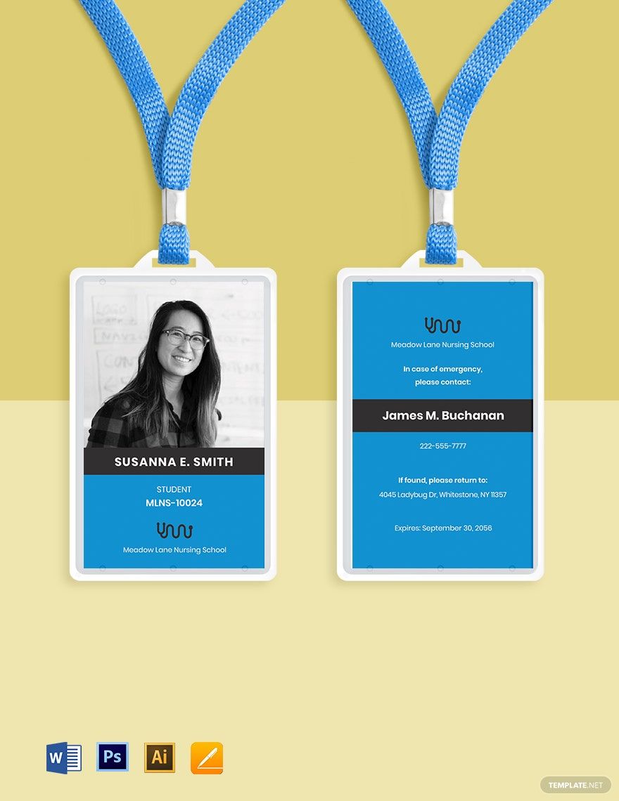 Nursing School ID Card Template