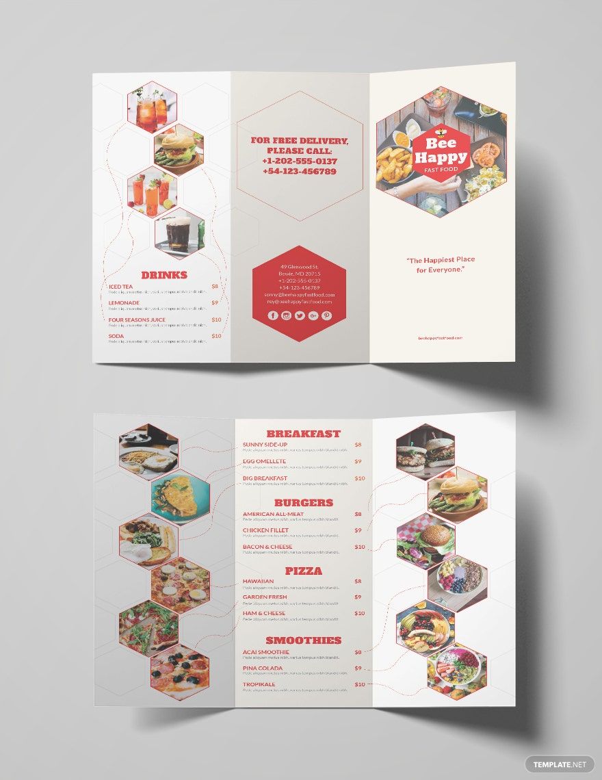 Fast Food Brochure Template