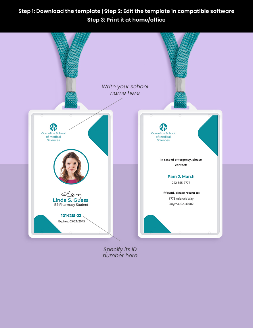 Pharmacy School ID Card Template