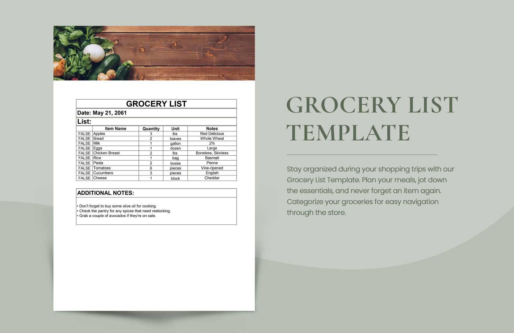 Grocery List Template in Google Docs, Word, Excel, PDF, Google Sheets - Download | Template.net