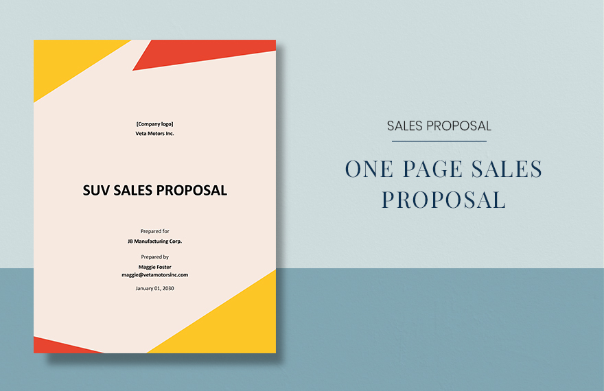 One Page Sales Proposal Template