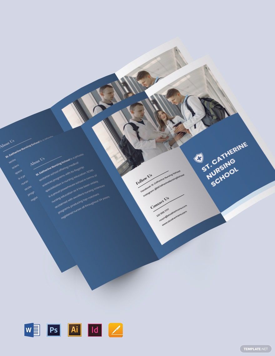 Tri-fold Nursing School Brochure Template