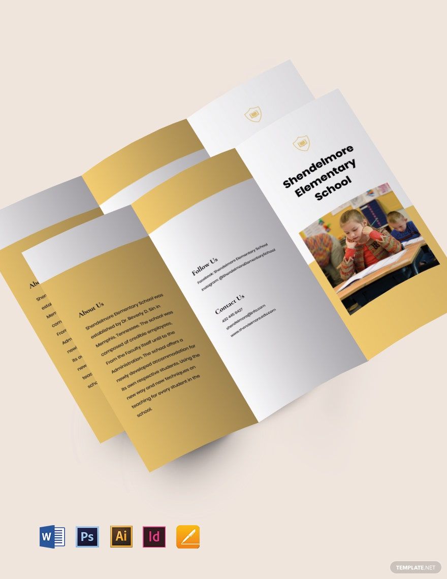 Tri-fold Elementary School Brochure Template